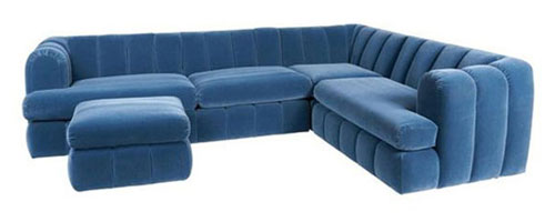  Sofa nỉ xanh dương chữ L cao cấp cho biệt thự green bay