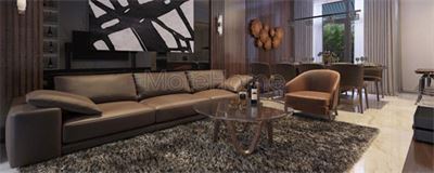 Mẫu sofa da nâu cao cấp