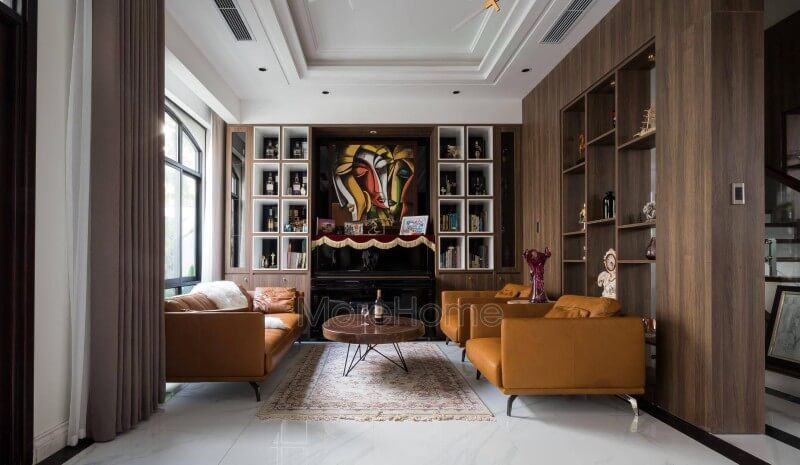 Công trình hình ảnh thi công nội thất phòng khách đẹp sang trọng tại biệt thự Vinhomes Imperia Hải Phòng